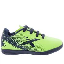 Chuteira Futsal OXN Express Fit 2 Infantil Verde+Preto