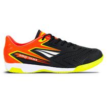 Chuteira Futsal Penalty Max 300 Y-1 Preto/Branco/Amarelo/Coral