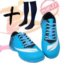 Chuteira Futsal Quadra Adulto Infantil Com Meião Colada e Costurada Chuteira Futsal Quadra Adulto Infantil Com Meião Colada e Costurada