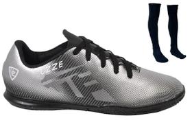 Chuteira Futsal Quadra UZ Adulto Costurada + Meião Futebol
