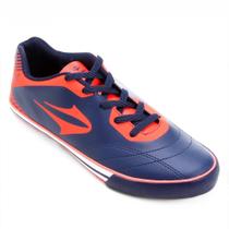 Chuteira Futsal Topper Frontier 8 Masculina - Marinho+Coral