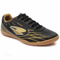 Chuteira Infantil Futsal Dray Layt Masculino - Preto e Dourado