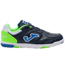 Chuteira Joma Futsal Top Flex JR Infantil Marinho + Verde Chuteira Joma Futsal Top Flex JR Infantil Marinho + Verde