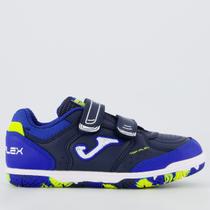 Chuteira Joma Top Flex Futsal Juvenil Marinho e Branca Chuteira Joma Top Flex Futsal Juvenil Marinho e Branca