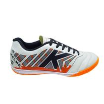 Chuteira Kelme Sin Improove Futsal Infantil - Branco e Laranja