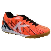 Chuteira Kelme Sin Turbo Tf Society Jr - Laranja e Branco