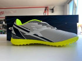 Chuteira oxn dynamic ii society pro pvc infantil - gelo/preto/branco/lima