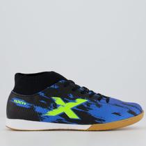 Chuteira Oxn Fusion Grip 3 Neo Futsal Preta e Azul