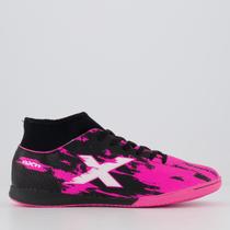 Chuteira Oxn Fusion Grip 3 Neo Futsal Preta e Rosa