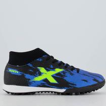Chuteira Oxn Fusion Grip 3 Neo Society Preta e Azul