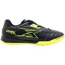 Chuteira oxn mundialli 4 society pro pvc 2 adulto - preto/lima