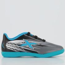 Chuteira oxn racer indoor kids - grafite/branco/ciano