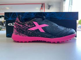 Chuteira oxn spartak iii society pro pvc infantil - preto/preto/pink