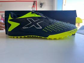 Chuteira oxn vision 2 society pro pvc adulto - preto/prata/lima Chuteira oxn vision 2 society pro pvc adulto - preto/prata/lima