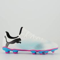 Chuteira Puma Future 7 Play FG/AG Campo Juvenil Branca