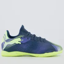 Chuteira Puma Future 7 Play Futsal Juvenil Azul e Verde