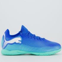 Chuteira Puma Future 7 Play IT PS BDP Futsal Infantil Azul