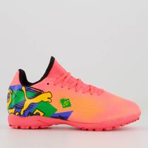 Chuteira Puma Future 7 Play Neymar Jr NJR TT PS BDP Society Infantil Rosa