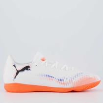 Chuteira Puma Future 8 Play IT Futsal Branca e Laranja Chuteira Puma Future 8 Play IT Futsal Branca e Laranja