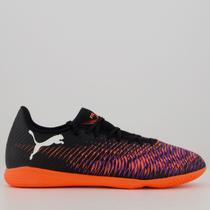 Chuteira Puma Future 8 Play IT Futsal Preta e Laranja