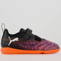 Chuteira Puma Future 8 Play IT V Futsal Infantil Preta e Vermelha