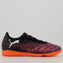 Chuteira Puma Future 8 Play TT Society Preta e Vermelha