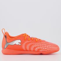 Chuteira Puma Future 9 Play IT Futsal Infantil Laranja e Branca Chuteira Puma Future 9 Play IT Futsal Infantil Laranja e Branca