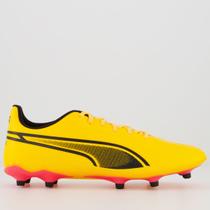 Chuteira Puma King Match FG/AG Campo Laranja Neon