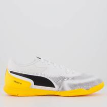 Chuteira Puma Truco III Futsal Branca e Laranja