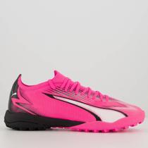 Chuteira Puma Ultra Match TT Society Rosa