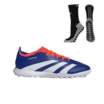 Chuteira Society Adidas Predator League 24 Low + Meia Antiderrapante Preta