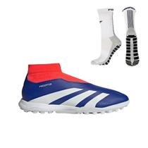 Chuteira Society Adidas Predator League LL Sem Cadarço + Meia Antiderrapante Branca