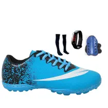 Chuteira Society Adulto Infantil com Meião Caneleira e Relogio New