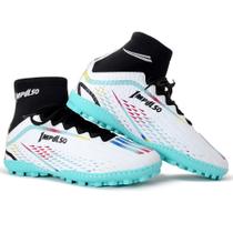 chuteira society cano longo campo sintetico