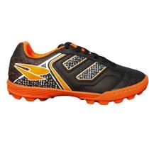 Chuteira Society Dray 305 Preto-Laranja infantil Original Unissex Solado Laranja