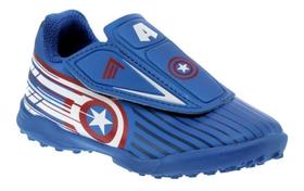 Chuteira Society Infantil Unissex Dray Licenciada Marvel Capitão América Ref 4055 - Tam 21 ao 27