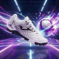 Chuteira Society Joma Maxima Profissional Alta Performance Branco Roxo Original NF Chuteira Society Joma Maxima Profissional Alta Performance Branco Roxo Original NF