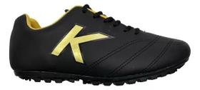 Chuteira Society Kelme Sin Rush Preto/Dourado