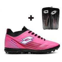 Chuteira Society Lotto Solista Supernova Masculina + Caneleira