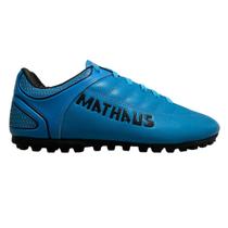 Chuteira Society Mathaus New Galatic Masculino Azul
