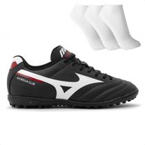 Chuteira Society Mizuno Morelia Club As Masculina + 3 Pares de Meias