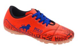 Chuteira Society Polo Malbec Laranja Futebol Sete Solado Costurado