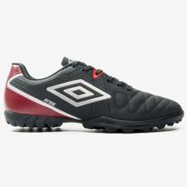Chuteira Society Umbro Attak Eternal Unissex Preto Vermelho