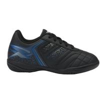 Chuteira Tênis Futsal Dray 305 Preto-Azul Infantil Original Unissex Solado Preto