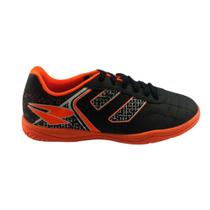 Chuteira Tênis Futsal Dray 305 Preto-Laranja infantil Original Unissex