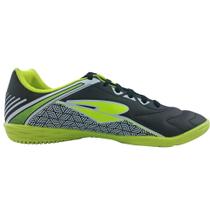 Chuteira Tênis Futsal Dray 306 Preto-Branco Limão com Meião Preto