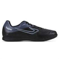 Chuteira Topper Futsal Forza III Preto Chumbo e Branco - Masculino