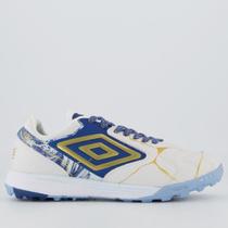 Chuteira Umbro Ada Master Class Pro Bump Kintsugi Society Branca e Azul Chuteira Umbro Ada Master Class Pro Bump Kintsugi Society Branca e Azul