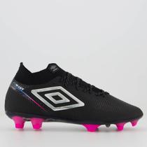 Chuteira Umbro Adamant Top Speed Pro Campo Preta e Rosa