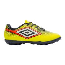 Chuteira Umbro Cannon Jr Society Infantil Amarelo Laranja